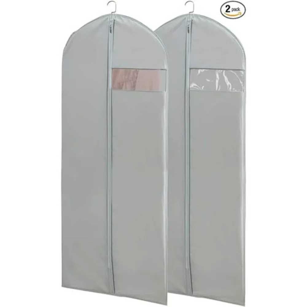 Dress Bags for Gowns Long,65''Long Dress Clear Garment Bag(Set of 2,23.3''X65'')